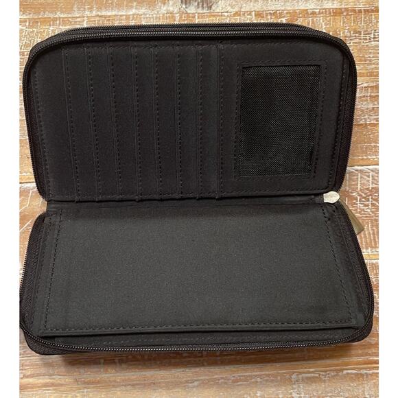 Mundi Black Nylon All In One Organizer Wallet Multiple Compartments Zip Around - Picture 5 of 7